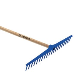 Râteau à gazon en plastique 20 dents avec manche en bois Revex
