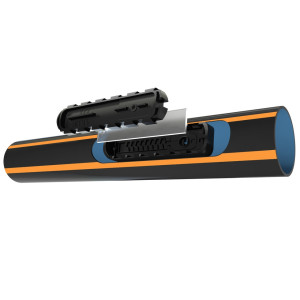 Ligne goutteurs intégrés UNIRAM AS NETAFIM, paroi épaisse, Ø 20 mm, ep. 1 mm, esp. 75 cm, débit 1,6 l/h, 300 m