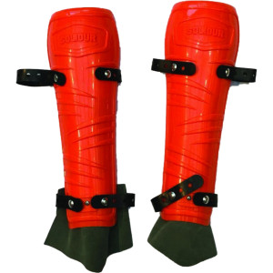 Protèges tibia rigide orange, Solidur