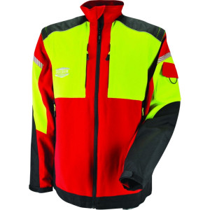 Veste de bûcheronnage Infinity rouge et jaune, Solidur