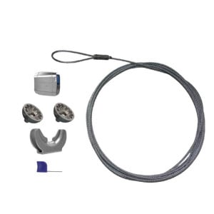 Kit d'ancrage GPAK Gripple Médium pour piquets métal monocanal, câble zinc alu 3,5 m