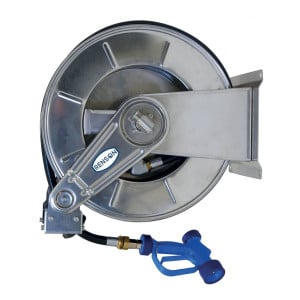 Enrouleur inox basse pression Renson équipé flexible 25m 60l/min