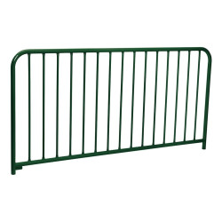 Barrière à barreaux Procity L 2000 x h 1300 mm, tubes acier Ø 35 et 16 mm - Peint/Galva - Scellement direct - Vert mousse