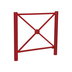 Barrière Province Inox brossé Procity, cadre rosace, L 1072 x 1000 mm - Peint/zinc - Scellement direct - Rouge pourpre
