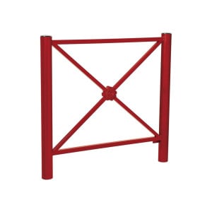 Barrière Province Inox brossé Procity, cadre rosace, L 1072 x 1000 mm - Peint/zinc - Scellement direct - Rouge pourpre