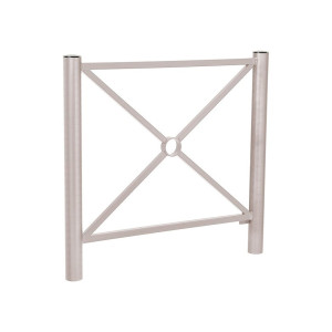 Barrière Province Inox brossé Procity, cadre simple croix, L 1072 x 1000 mm - Peint/zinc - Scellement direct - Gris soie