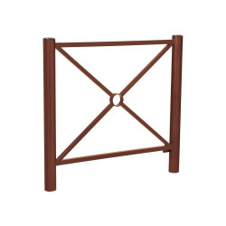 Barrière Province Inox brossé Procity, cadre simple croix, L 1072 x 1000 mm - Peint/zinc - Scellement direct - Aspect Corten