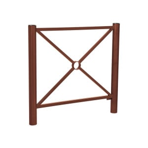 Barrière Province Inox brossé Procity, cadre simple croix, L 1072 x 1000 mm - Peint/zinc - Scellement direct - Aspect Corten