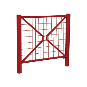 Barrière Province Inox brossé Procity, cadre grillagé, L 1072 x 1000 mm - Peint/zinc - Scellement direct - Rouge pourpre