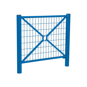 Barrière Province Inox brossé Procity, cadre grillagé, L 1072 x 1000 mm - Peint/zinc - Scellement direct - Bleu gentiane
