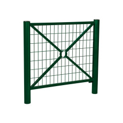 Barrière Province Inox brossé Procity, cadre grillagé, L 1072 x 1000 mm - Peint/zinc - Scellement direct - Vert mousse