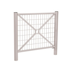 Barrière Province Inox brossé Procity, cadre grillagé, L 1072 x 1000 mm - Peint/zinc - Scellement direct - Gris soie