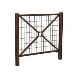 Barrière Province Inox brossé Procity, cadre grillagé, L 1072 x 1000 mm - Peint/zinc - Scellement direct - Brun chocolat