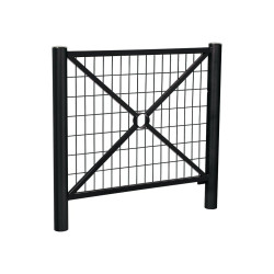 Barrière Province Inox brossé Procity, cadre grillagé, L 1072 x 1000 mm - Peint/zinc - Scellement direct - Noir foncé