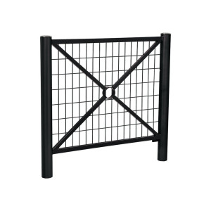 Barrière Province Inox brossé Procity, cadre grillagé, L 1072 x 1000 mm - Peint/zinc - Scellement direct - Noir foncé