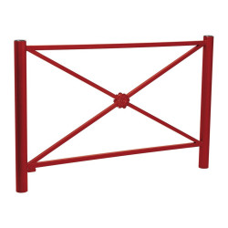 Barrière Province Inox brossé Procity, cadre rosace, L 1572 x 1000 mm - Peint/zinc - Scellement direct - Rouge pourpre