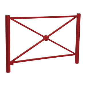 Barrière Province Inox brossé Procity, cadre rosace, L 1572 x 1000 mm - Peint/zinc - Scellement direct - Rouge pourpre