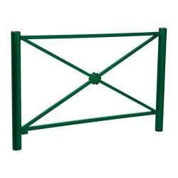Barrière Province Inox brossé Procity, cadre rosace, L 1572 x 1000 mm - Peint/zinc - Scellement direct - Vert mousse