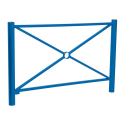 Barrière Province Inox brossé Procity, cadre simple croix, L 1572 x 1000 mm - Peint/zinc - Scellement direct - Bleu gentiane
