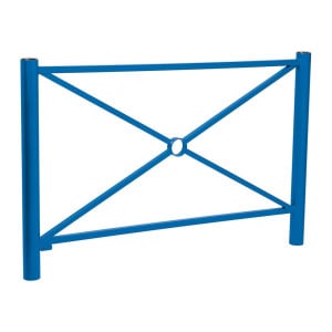 Barrière Province Inox brossé Procity, cadre simple croix, L 1572 x 1000 mm - Peint/zinc - Scellement direct - Bleu gentiane