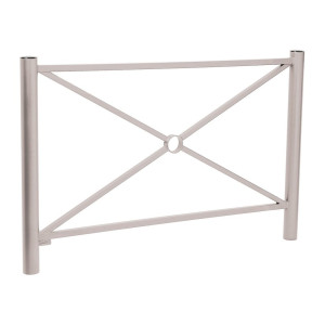 Barrière Province Inox brossé Procity, cadre simple croix, L 1572 x 1000 mm - Peint/zinc - Scellement direct - Gris soie