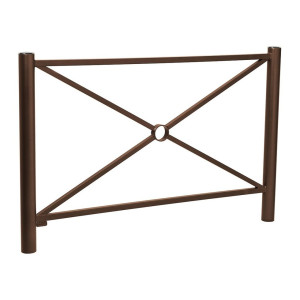 Barrière Province Inox brossé Procity, cadre simple croix, L 1572 x 1000 mm - Peint/zinc - Scellement direct - Brun chocolat