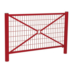 Barrière Province Inox brossé Procity, cadre grillagé, L 1572 x 1000 mm - Peint/zinc - Scellement direct - Rouge pourpre
