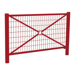 Barrière Province Inox brossé Procity, cadre grillagé, L 1572 x 1000 mm - Peint/zinc - Scellement direct - Rouge pourpre