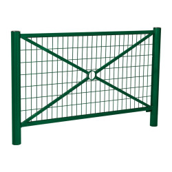Barrière Province Inox brossé Procity, cadre grillagé, L 1572 x 1000 mm - Peint/zinc - Scellement direct - Vert mousse