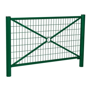 Barrière Province Inox brossé Procity, cadre grillagé, L 1572 x 1000 mm - Peint/zinc - Scellement direct - Vert mousse