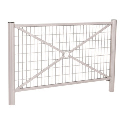 Barrière Province Inox brossé Procity, cadre grillagé, L 1572 x 1000 mm - Peint/zinc - Scellement direct - Gris soie