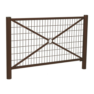 Barrière Province Inox brossé Procity, cadre grillagé, L 1572 x 1000 mm - Peint/zinc - Scellement direct - Brun chocolat