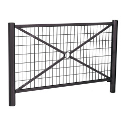 Barrière Province Inox brossé Procity, cadre grillagé, L 1572 x 1000 mm - Peint/zinc - Scellement direct - Noir foncé