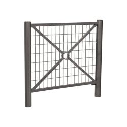 Barrière Province Inox brossé Procity, cadre grillagé, L 1072 x 1000 mm - Peint/zinc - Scellement direct - Gris Procity