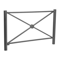 Barrière Province Inox brossé Procity, cadre rosace, L 1572 x 1000 mm - Peint/zinc - Scellement direct - Gris Procity