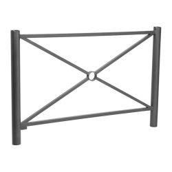Barrière Province Inox brossé Procity, cadre simple croix, L 1572 x 1000 mm - Peint/zinc - Scellement direct - Gris Procity