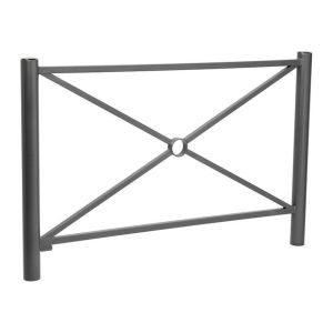 Barrière Province Inox brossé Procity, cadre simple croix, L 1572 x 1000 mm - Peint/zinc - Scellement direct - Gris Procity