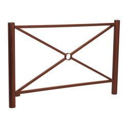 Barrière Province Inox brossé Procity, cadre simple croix, L 1572 x 1000 mm - Peint/zinc - Scellement direct - Aspect Corten