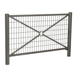 Barrière Province Inox brossé Procity, cadre grillagé, L 1572 x 1000 mm - Peint/zinc - Scellement direct - Gris Procity