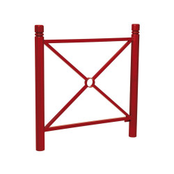 Barrière Province City Procity, cadre simple croix, L 1072 x 1000 mm - Peint/zinc - Scellement direct - Rouge pourpre