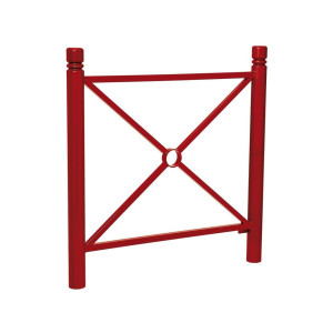 Barrière Province City Procity, cadre simple croix, L 1072 x 1000 mm - Peint/zinc - Scellement direct - Rouge pourpre