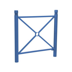 Barrière Province City Procity, cadre simple croix, L 1072 x 1000 mm - Peint/zinc - Scellement direct - Bleu gentiane