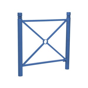Barrière Province City Procity, cadre simple croix, L 1072 x 1000 mm - Peint/zinc - Scellement direct - Bleu gentiane