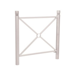 Barrière Province City Procity, cadre simple croix, L 1072 x 1000 mm - Peint/zinc - Scellement direct - Gris soie