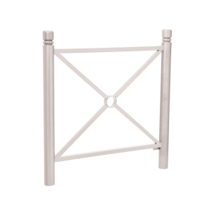 Barrière Province City Procity, cadre simple croix, L 1072 x 1000 mm - Peint/zinc - Scellement direct - Gris soie