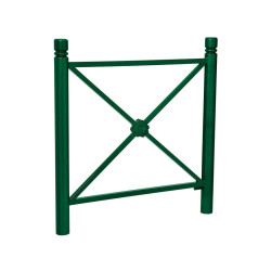 Barrière Province City Procity, cadre rosace, L 1072 x 1000 mm (hors pommeau) - Peint/zinc - Scellement direct - Vert mousse