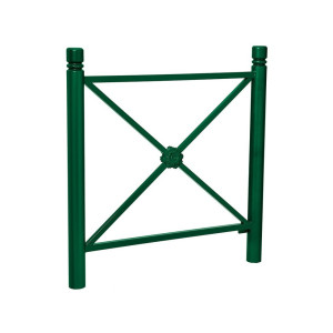 Barrière Province City Procity, cadre rosace, L 1072 x 1000 mm (hors pommeau) - Peint/zinc - Scellement direct - Vert mousse