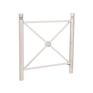 Barrière Province City Procity, cadre rosace, L 1072 x 1000 mm (hors pommeau) - Peint/zinc - Scellement direct - Gris soie