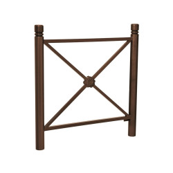 Barrière Province City Procity, cadre rosace, L 1072 x 1000 mm (hors pommeau) - Peint/zinc - Scellement direct - Brun chocolat