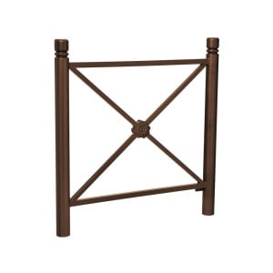 Barrière Province City Procity, cadre rosace, L 1072 x 1000 mm (hors pommeau) - Peint/zinc - Scellement direct - Brun chocolat